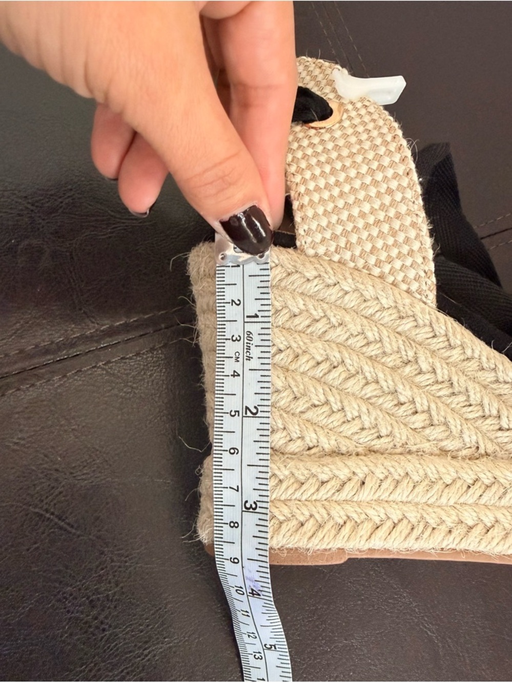 BAMBOO Black Espadrille Wedge Ankle Tie Platform Sandals - Picture 5 of 5